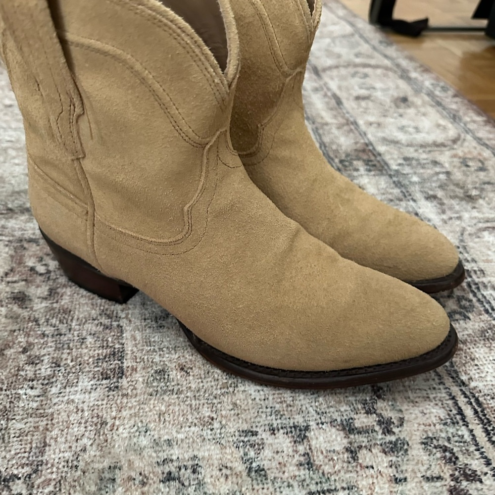 Tecovas Women's Suede Ankle Western Boots - Tan